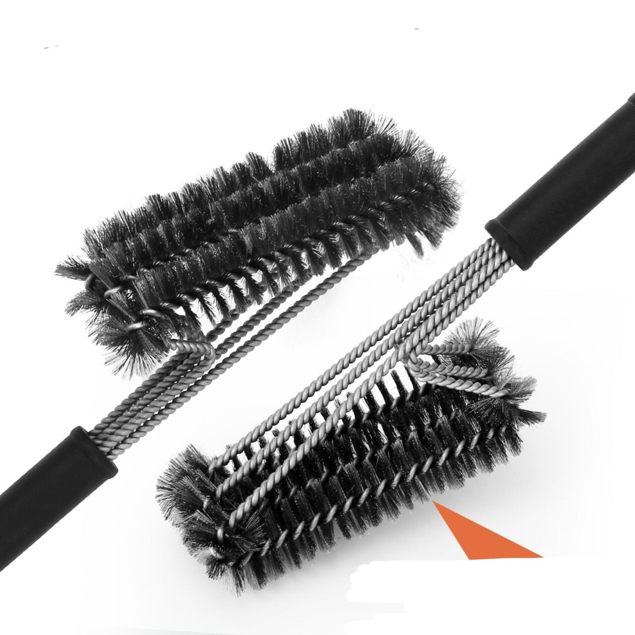 SKUSHOPS BBQ Grill Cleaning Brush Stainless Steel Barbecue Cleaner with  18in Suitable Handle